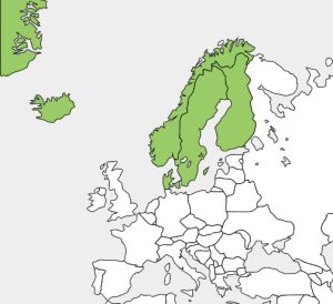 地政学的な北欧5ヵ国（定義によってバルト三国なども含まれる）